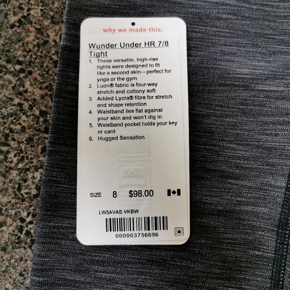 SOLD Lululemon Wunder Under 7/8 Tight - Size 8 - Picture 2 of 7